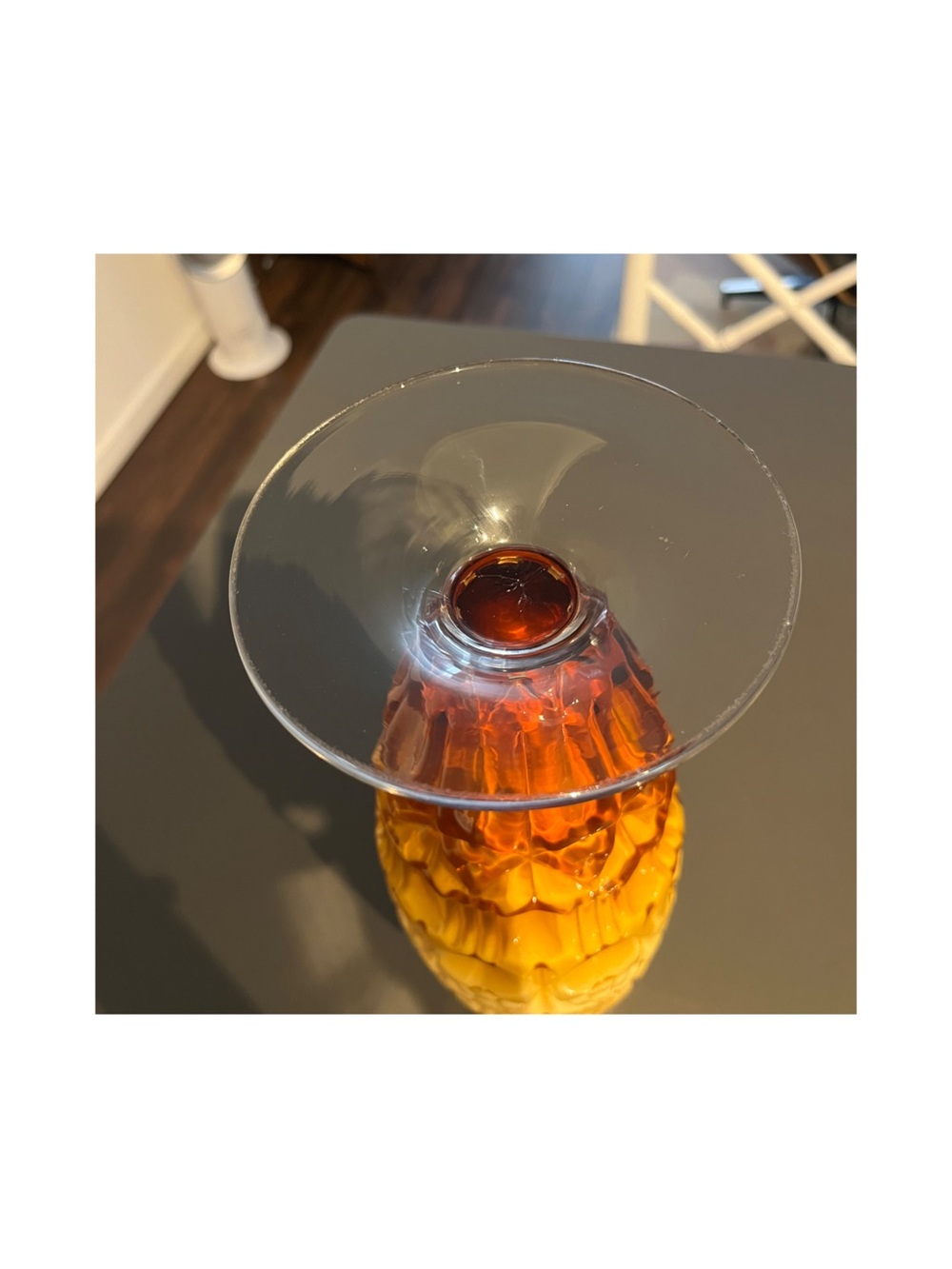 Italian Empoli Cased Glass Vintage 'Tiki' Vase - Picture 7 of 8